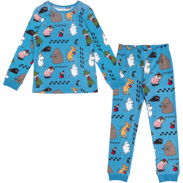 Mumin Pyjama Fußspuren2 Blau (Bild 1 von 2)
