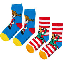 Pippi Strümpfe Blau/Rot 2er-Pack