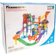 Picasso Tiles 108 Teile Kugelbahn & Autorennbahn
