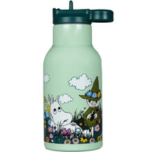 Mumin Wiese Wasserflasche Grün