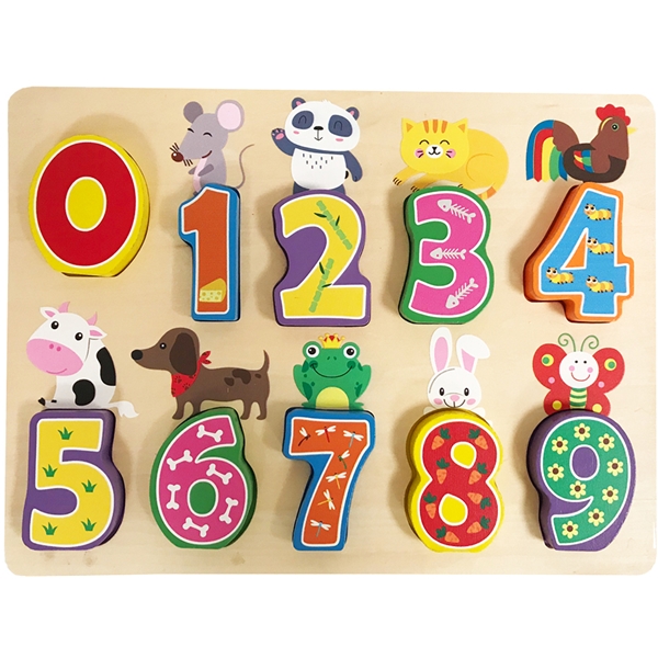 Holzpuzzle Erhabene Teile Zahlen