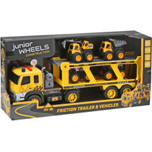 Junior Wheels Friction Trailer W. 4 Vehicles 1:12